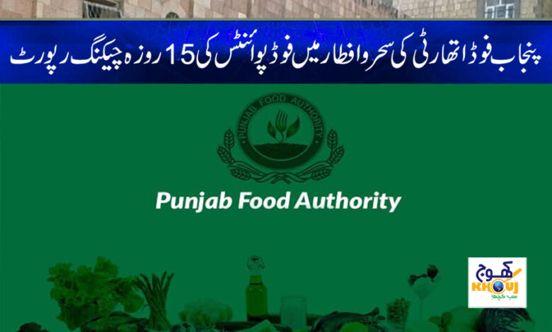Punjab Food Authority News in Urdu
