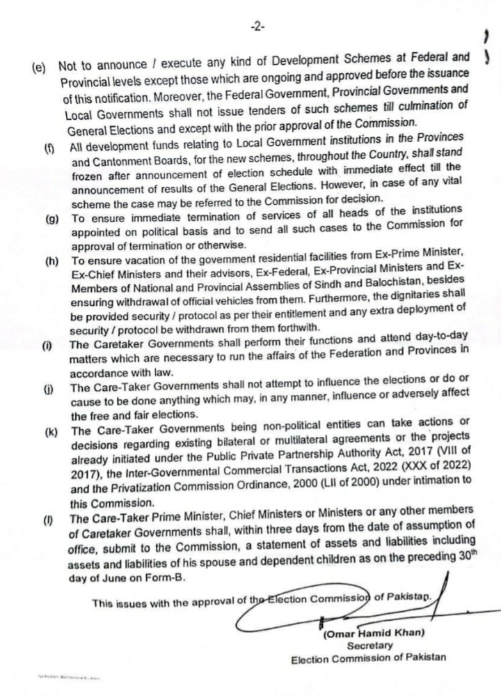 election commission notice