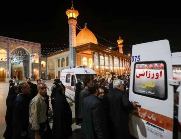 firing in iran at shah chragh mazaar