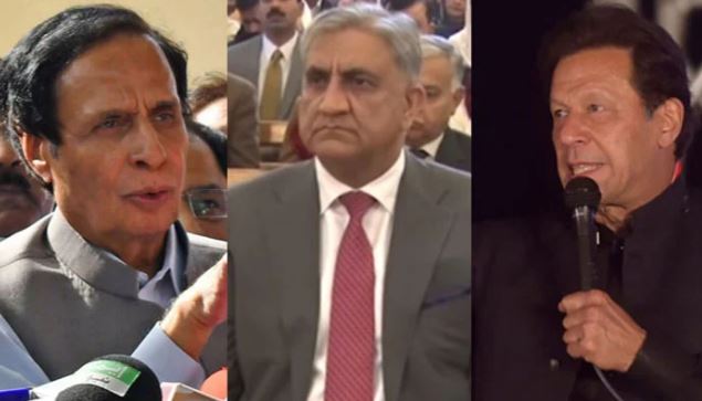 ch pervaiz ellahi,imran khan ,gen bajwa