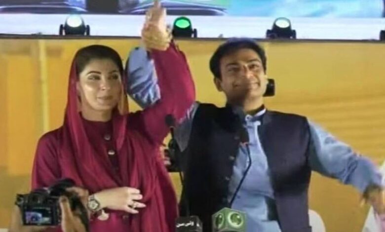 maryam nawaz and hamaz shahbaz shaking hand