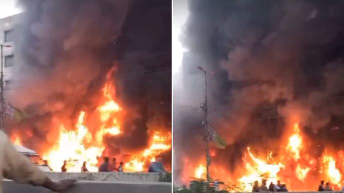 fire in karachi