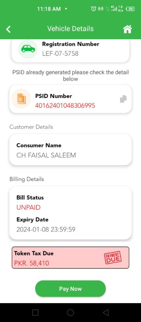 saba faisal car token tax