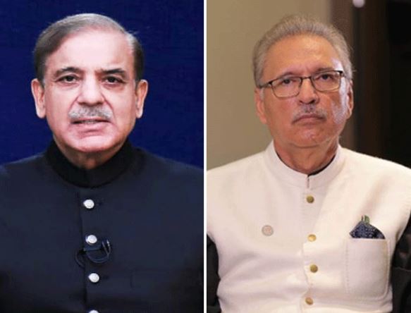 arif alvi,pm shebaz sharief