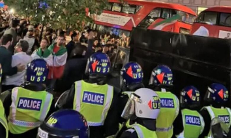 fight in london against iran govt