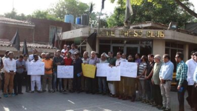 protest in lahore press club