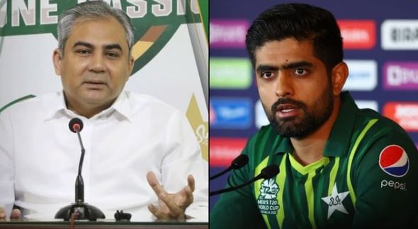 babar azam and mohsin naqvi