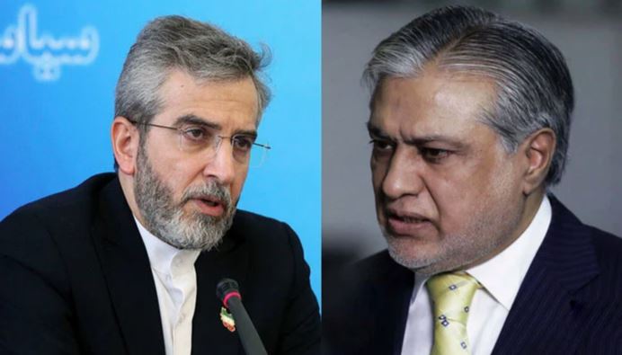 ishaq dar contact with irani Foreign Minister