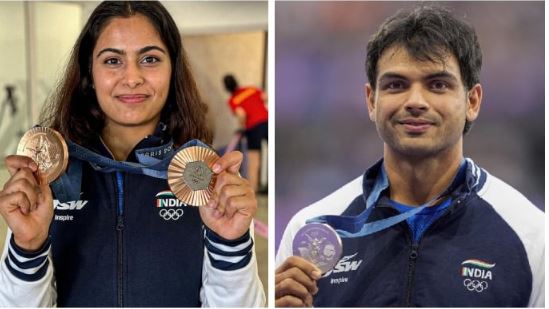 neeraj chopra and mano bhakar