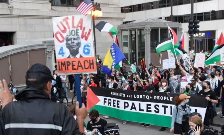 protest in Chicago for palesteen