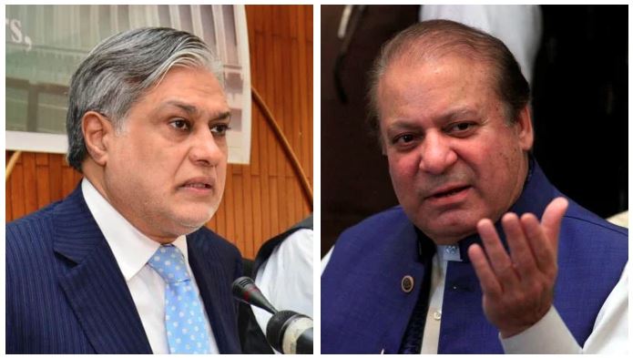 nawaz sharif ishaq dar and mohsin naqvi