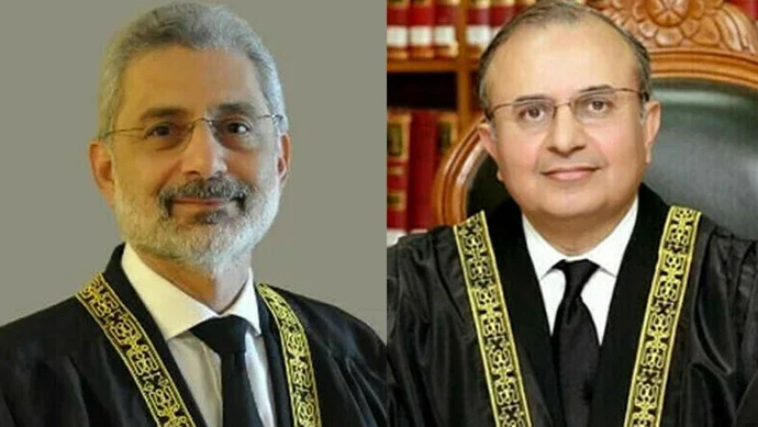 justice mansoor ali shah,justice qazi faiz esa