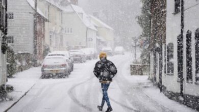 Heavy snowfall in uk