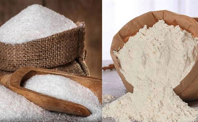 Flour and sugar