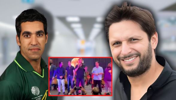 cricketer shahid afridi ,umar gull