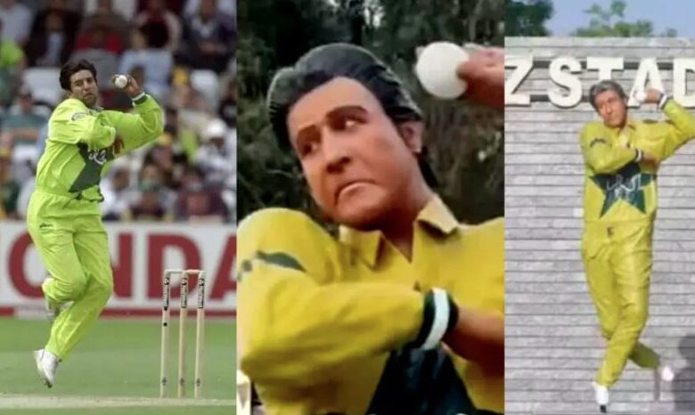 statue of cricketer wasim akram