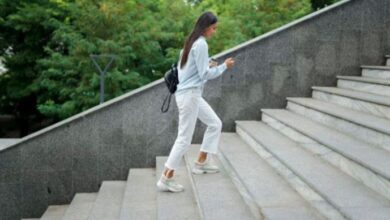 Climbing stairs