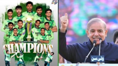 shahbaz sharif announcement for u19 cricket team