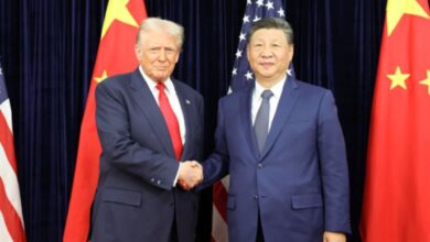 trump and china president shake hand