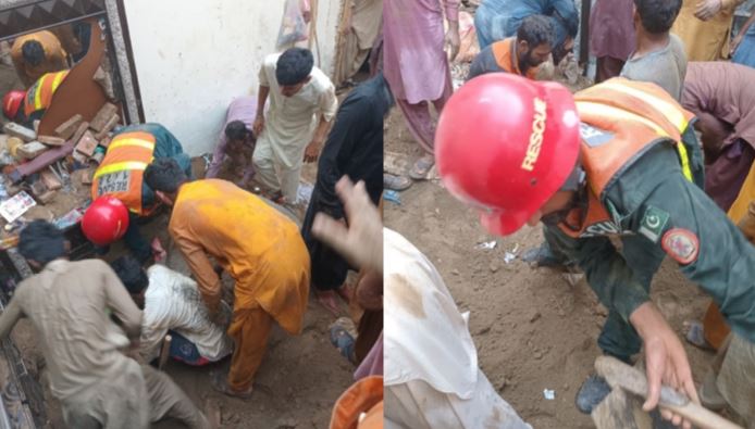 school academy roof collapsed in lahore